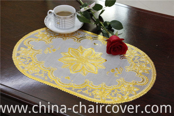 Popular Design PVC Lace Gold Tablemat Size 30*46cm Home/Coffee/Party Use